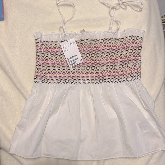H&M Tops Nwt Size 2 Hm Womens Peplum Style Tank With Adjustable Tie Straps Poshmark